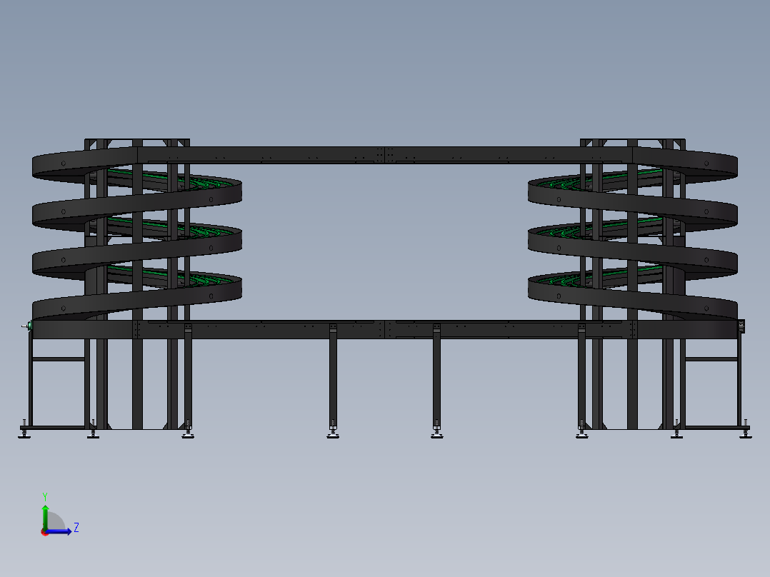 双螺旋输送机（sw14可编辑+工程图）左视图