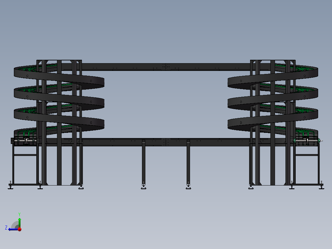 双螺旋输送机（sw14可编辑+工程图）右视图