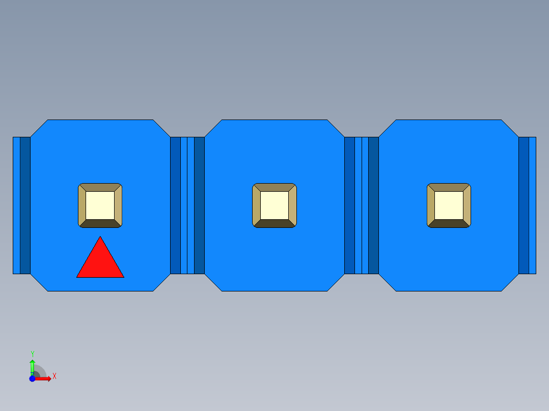 彩色公头100mil（2.54mm）系列-DS1021_blue_1x03p_100mil_Type1_rev1.0前视图