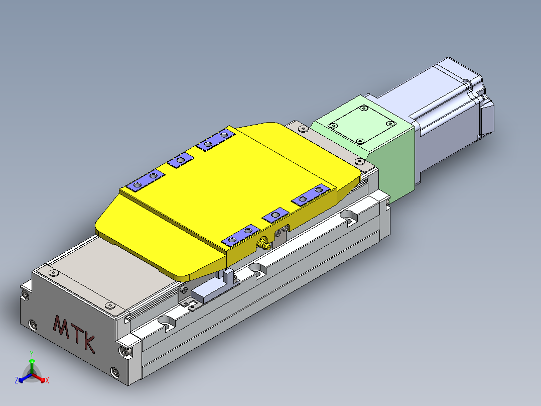 GTH内嵌丝杆全封闭GTH12-400W正等轴测图