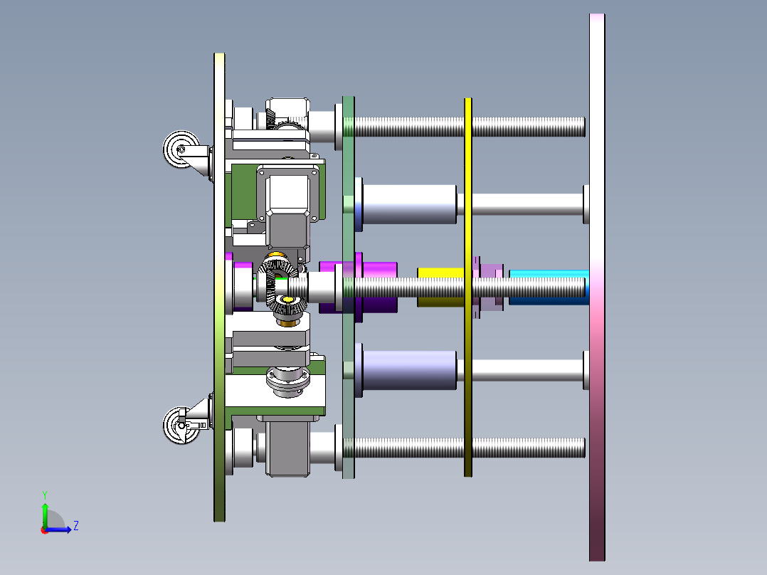 Q184-多功能维修工作台设计【三维SolidWorks】左视图
