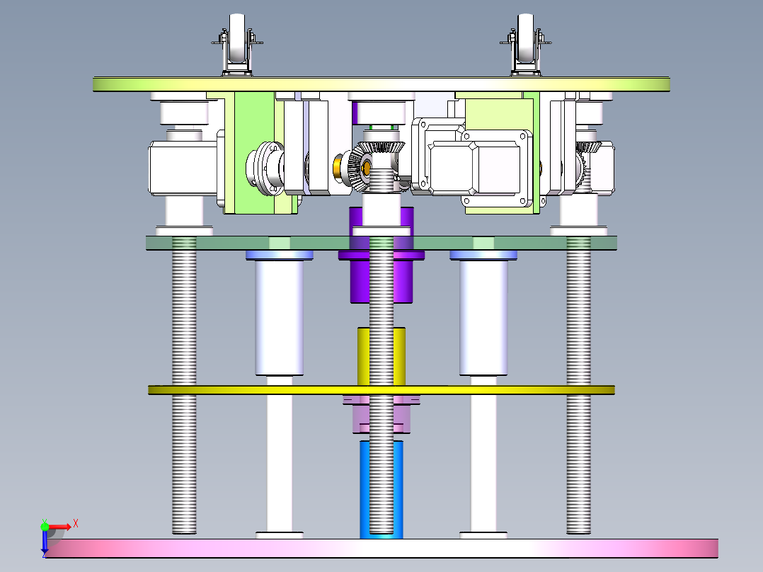 Q184-多功能维修工作台设计【三维SolidWorks】俯视图