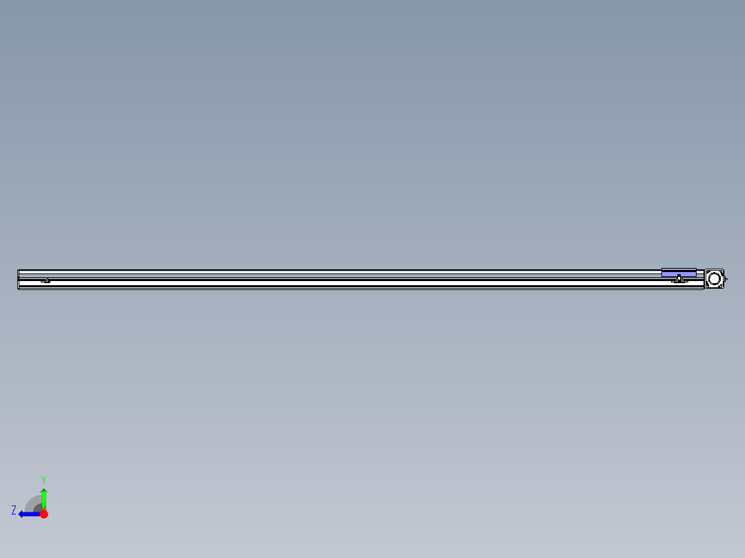 同步带滑台-半封闭B17-L100-S2900-R-P75-D3-N3右视图