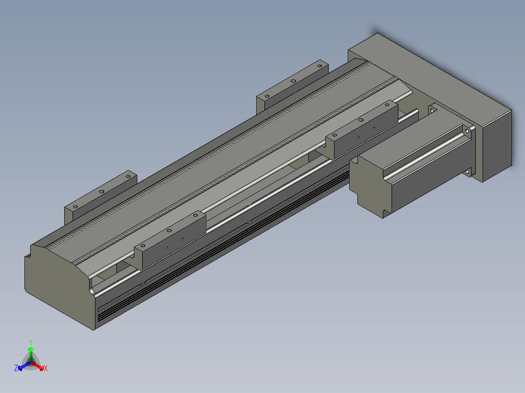 直线模组LHAT10-CA-S250-R-C3设计图纸正等轴测图