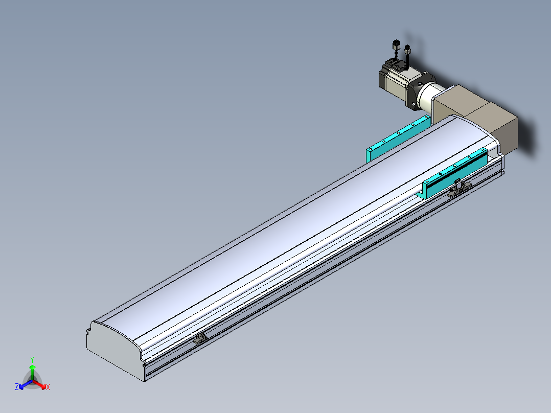 同步带滑台-半封闭B22-L100-C-S950-L-P75-D3-N5正等轴测图