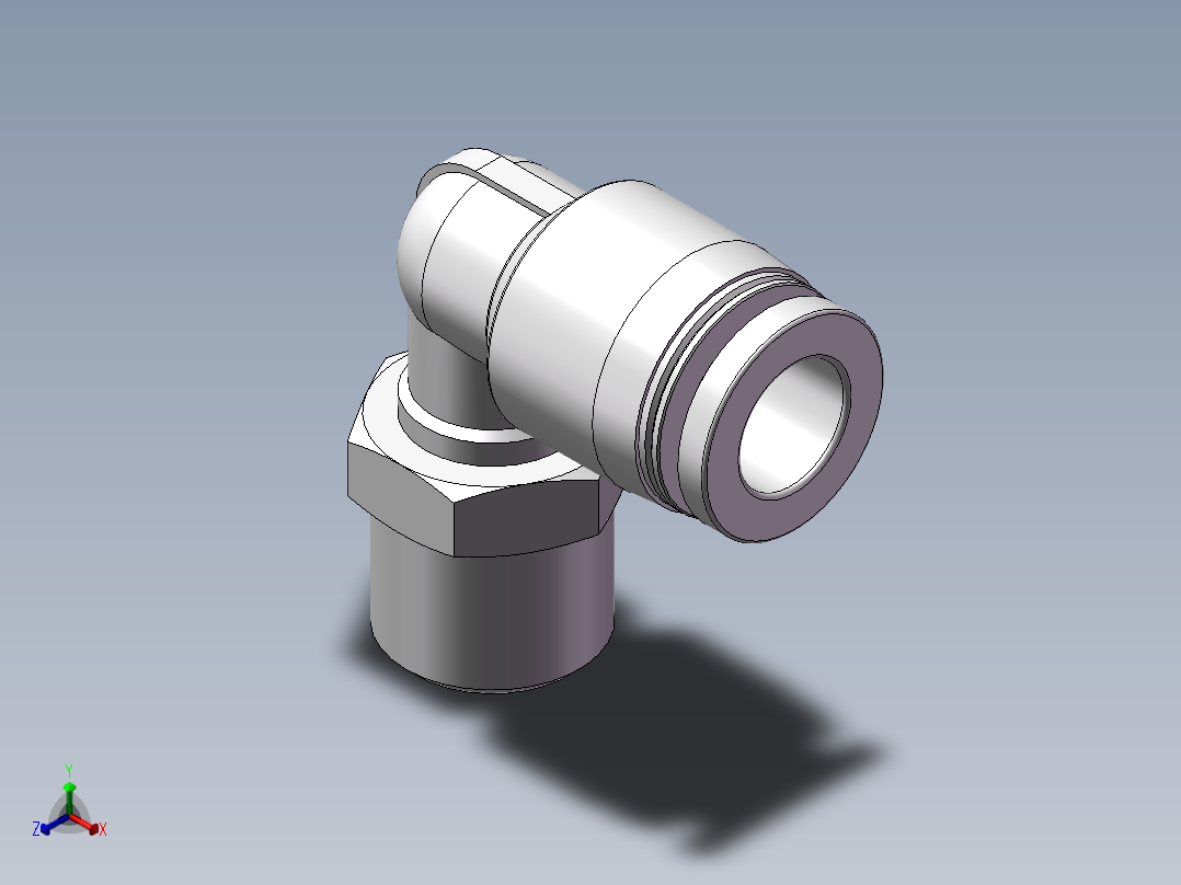 螺纹弯通APL8-G02(2分8厘)正等轴测图