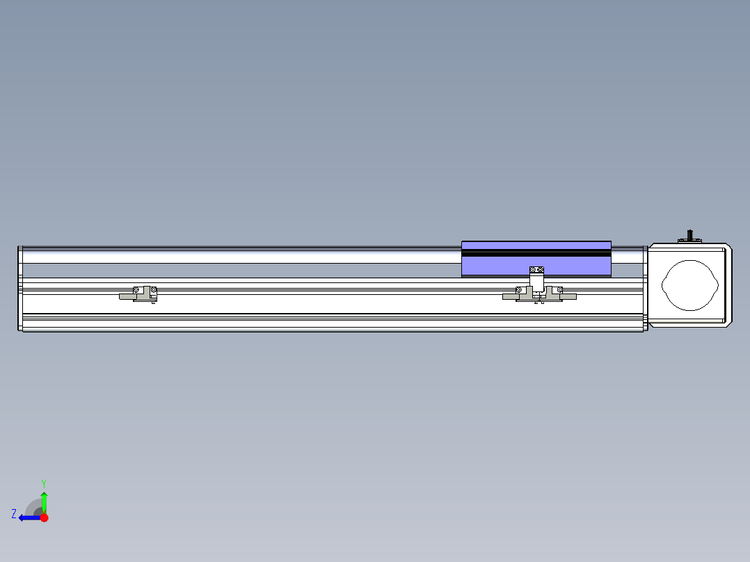 同步带滑台-半封闭B17-L100-S400-L-P75-D3-N3右视图