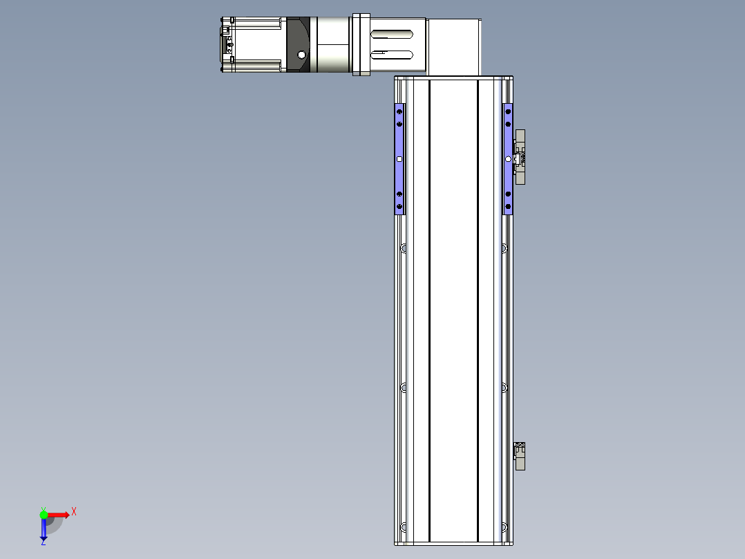 同步带滑台-半封闭B17-L100-S400-L-P75-D3-N3俯视图
