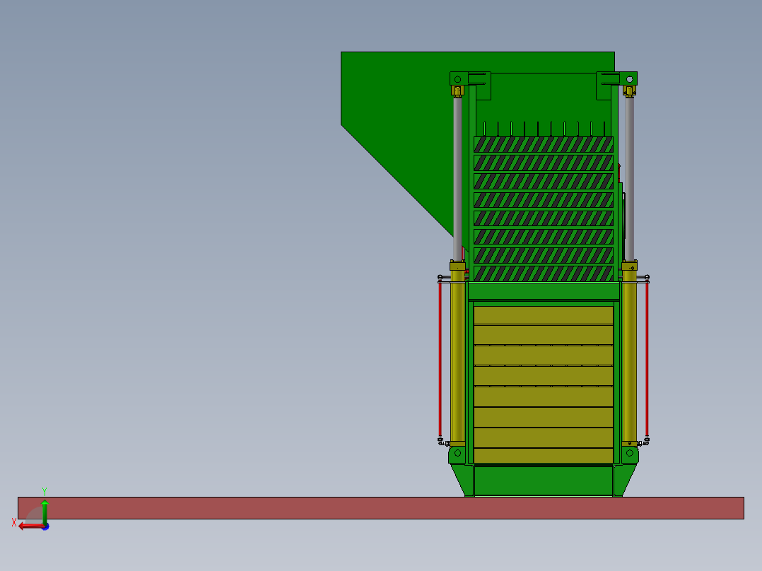 废纸打包机sw18可编辑后视图