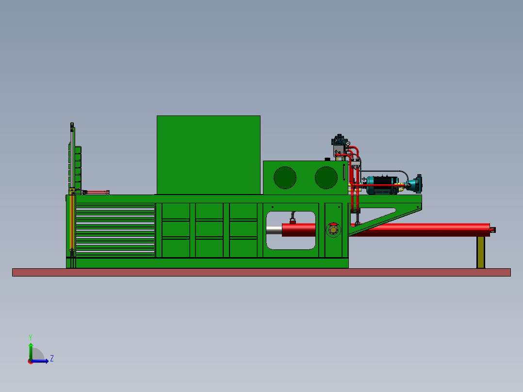 废纸打包机sw18可编辑左视图