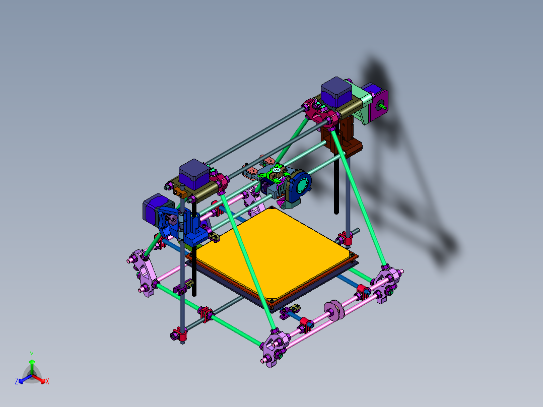 开源项目的3D打印机正等轴测图