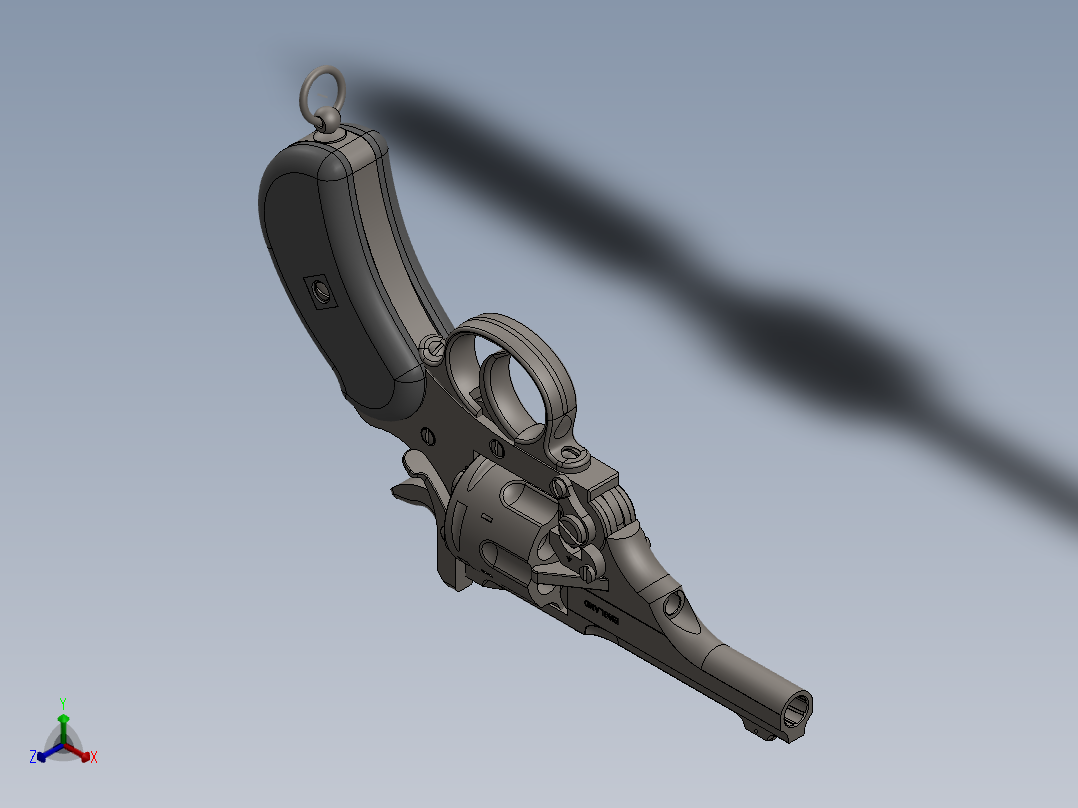 左轮手枪正等轴测图