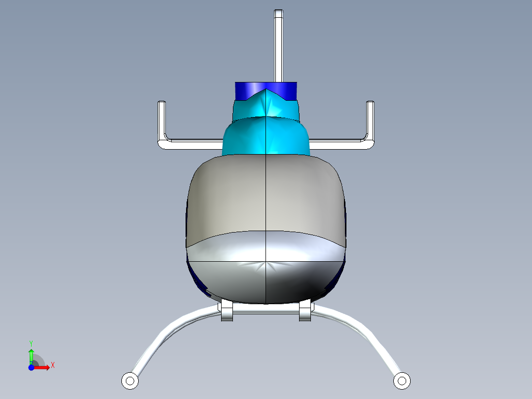 直升飞机 飞机模型设计 (73)前视图