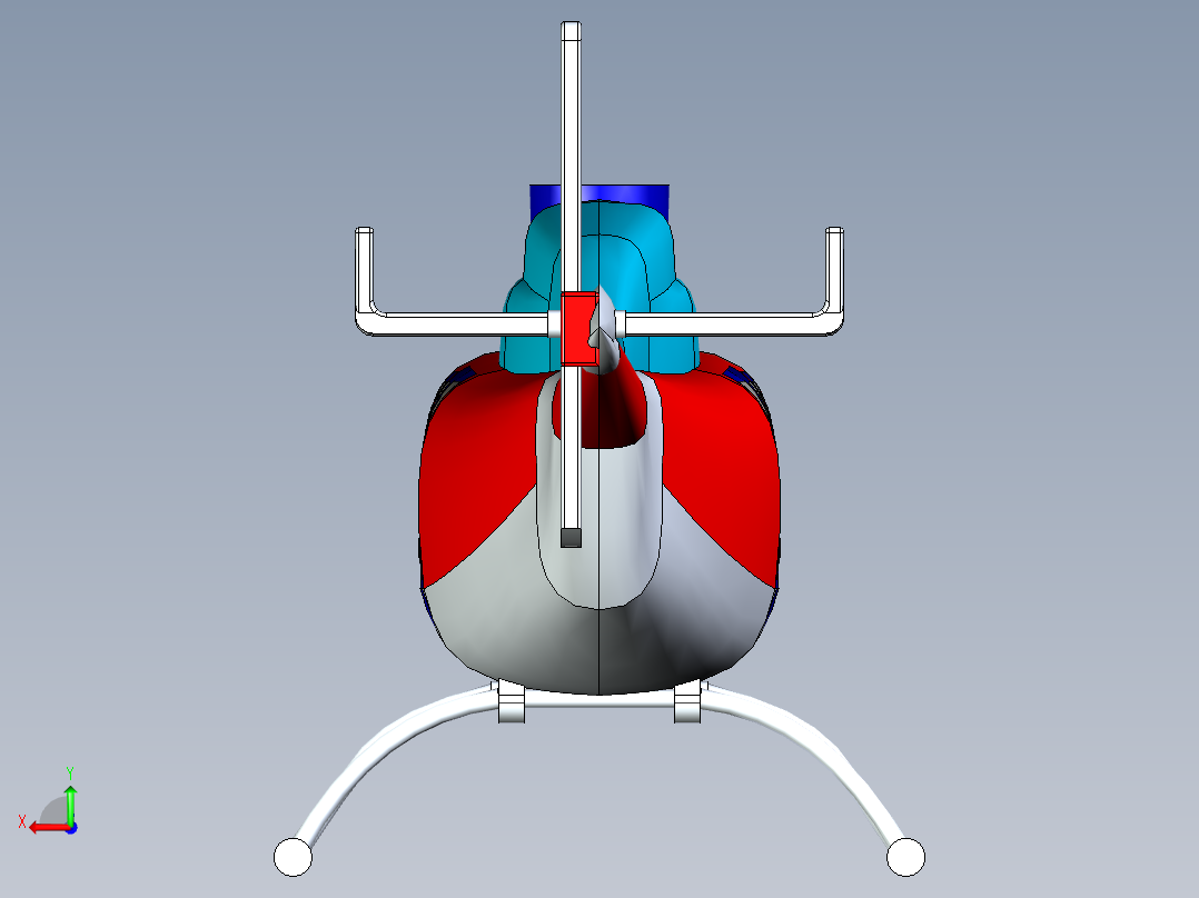 直升飞机 飞机模型设计 (73)后视图