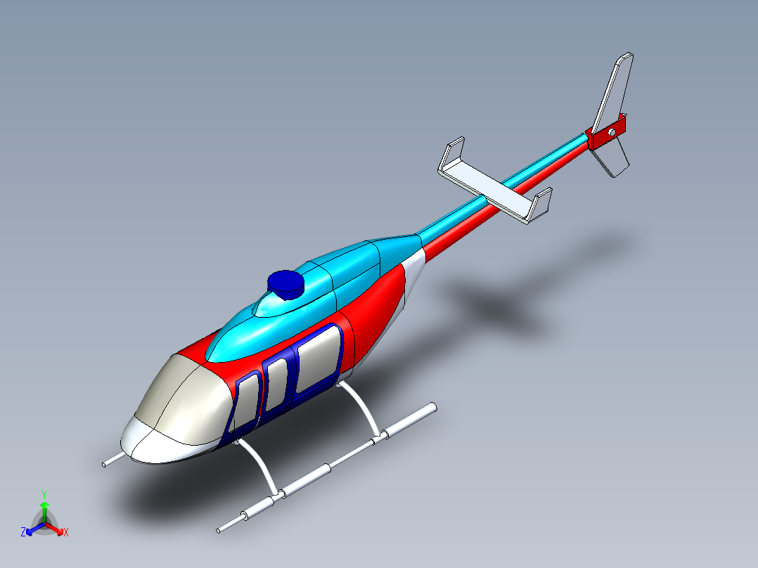 直升飞机 飞机模型设计 (73)正等轴测图