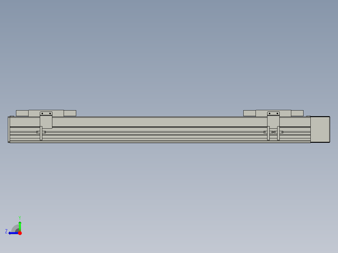 直线模组WG-LHC12-S600-L设计图纸右视图