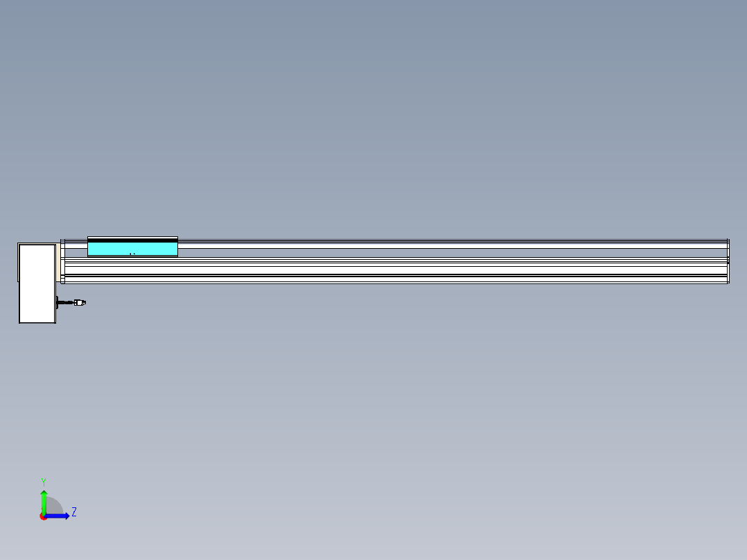 同步带滑台-半封闭B22H-L100-C-S1300-LD-P75-D3-N5左视图