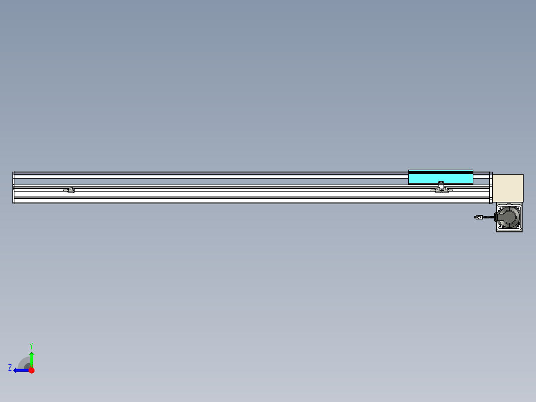 同步带滑台-半封闭B22H-L100-C-S1300-LD-P75-D3-N5右视图
