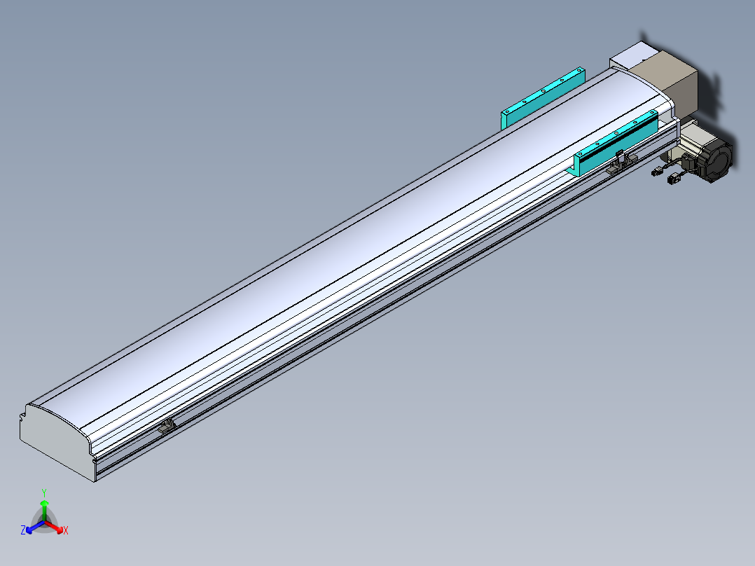 同步带滑台-半封闭B22H-L100-C-S1300-LD-P75-D3-N5正等轴测图