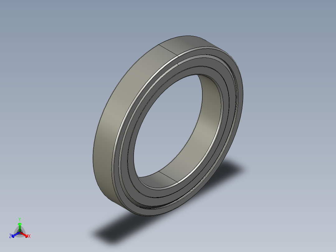 SKF带屏蔽的单列深槽球轴承3D模型正等轴测图