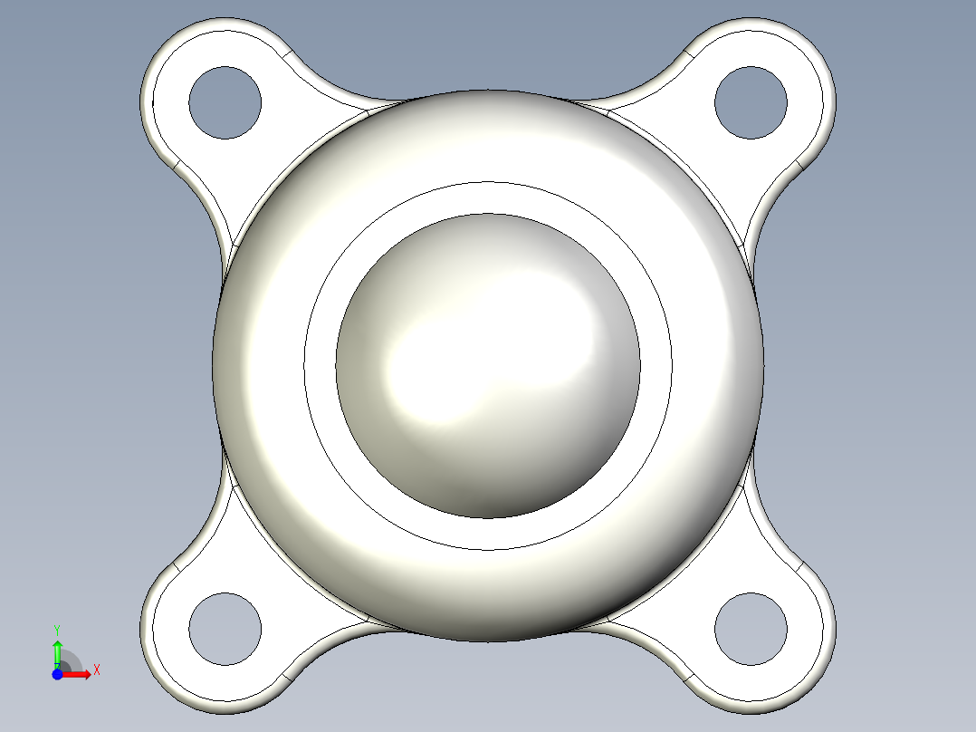 萬向滾珠20-3D多系列多零件图纸模型前视图