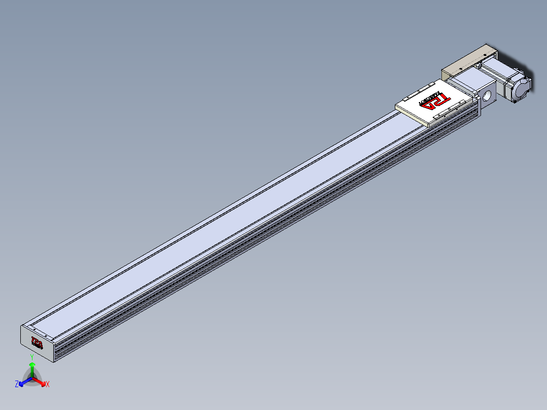 同步带全封闭直线模组TPA-HCB-110D-90-L1200-MR-Y-P40-N3正等轴测图