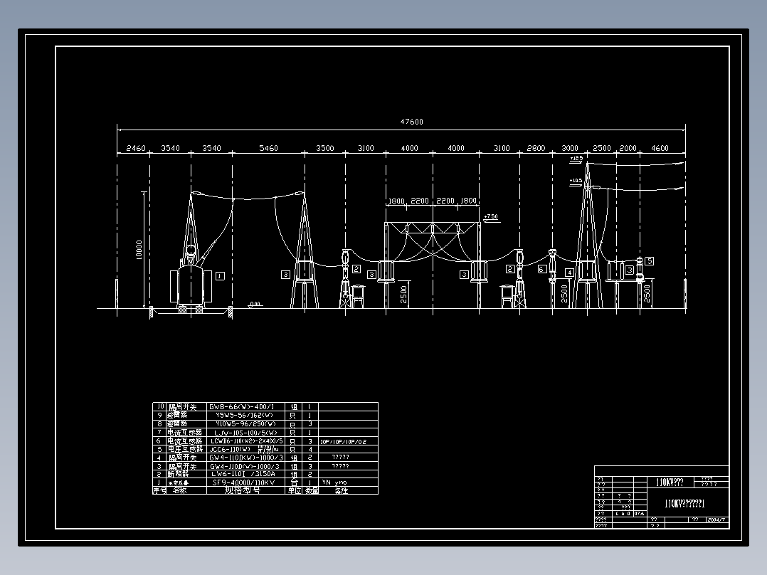 110KV升压站立面布置图1