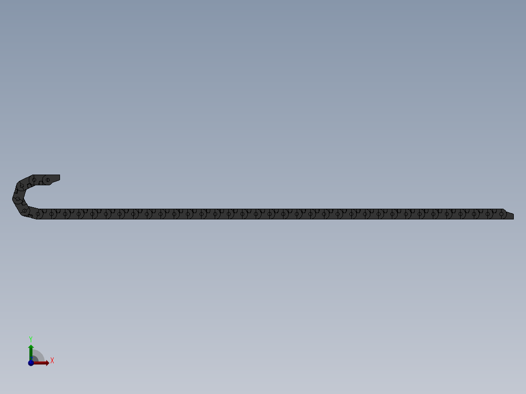 内高25内侧打开型桥式拖链[DMD25BT-25-77-R55-500-A1]前视图