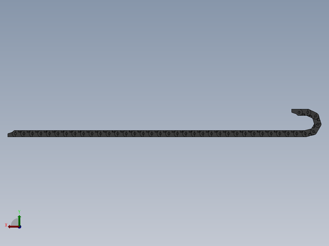 内高25内侧打开型桥式拖链[DMD25BT-25-77-R55-500-A1]后视图