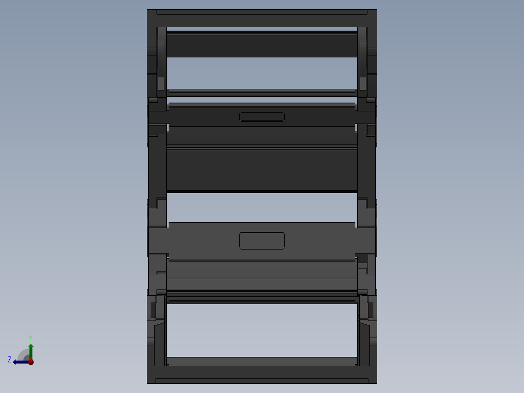 内高25内侧打开型桥式拖链[DMD25BT-25-77-R55-500-A1]右视图