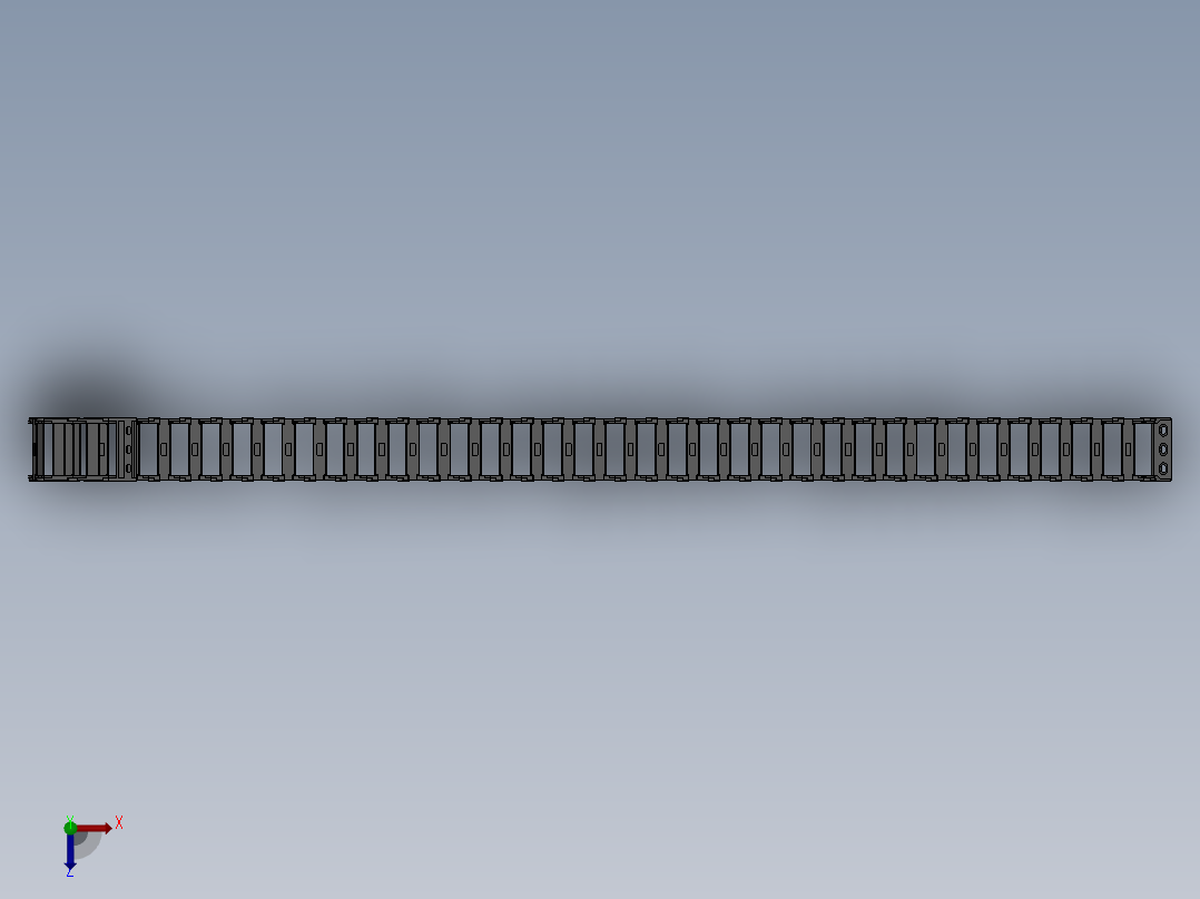 内高25内侧打开型桥式拖链[DMD25BT-25-77-R55-500-A1]俯视图