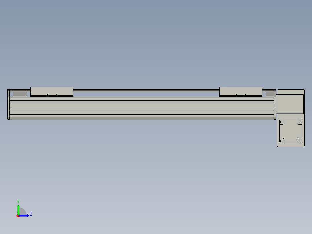 直线模组WG-LHB12-S450-RD设计图纸左视图
