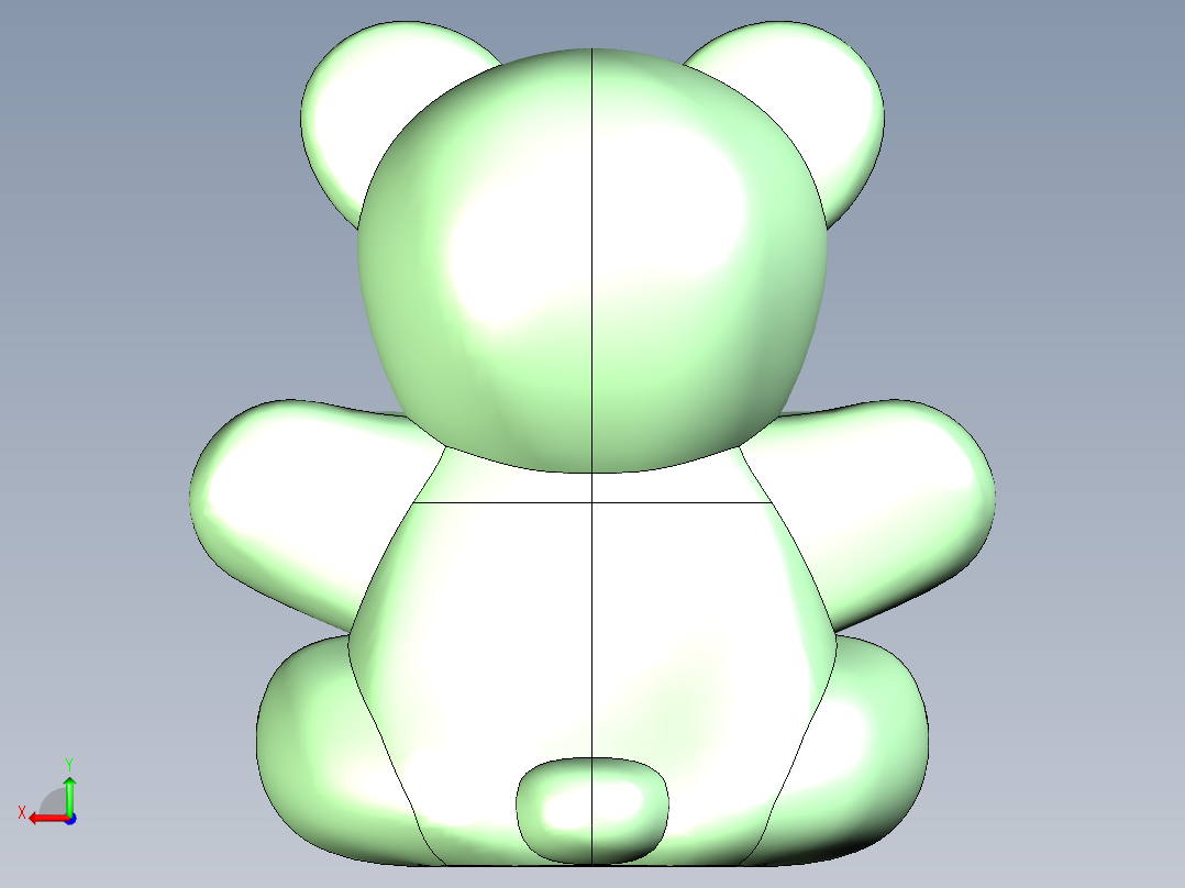 可爱的泰迪熊后视图