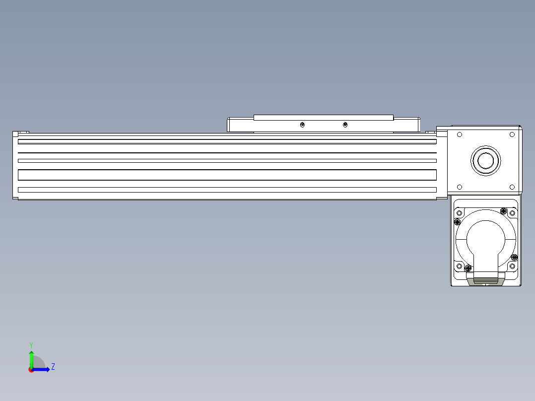 同步带全封闭直线模组TPA-HCB-14D-120-L150-RP-C-P40-N3左视图