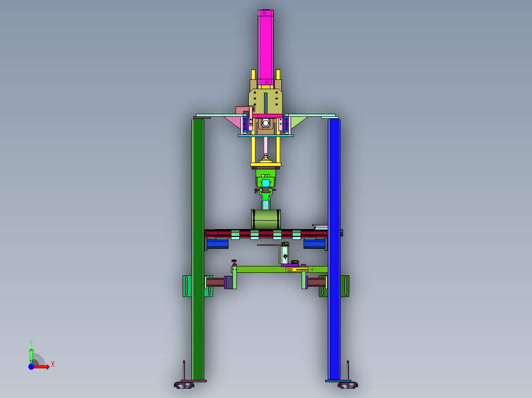 抓取圆柱可以调整的自动抓手前视图