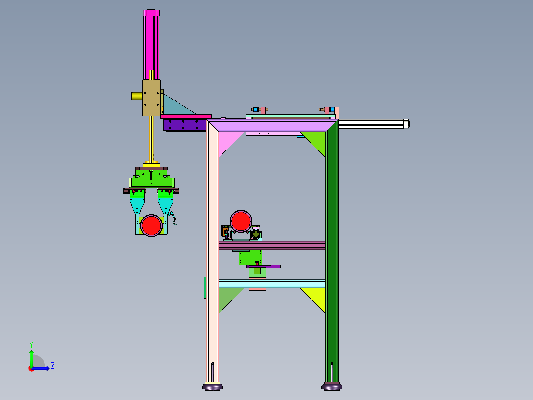抓取圆柱可以调整的自动抓手左视图