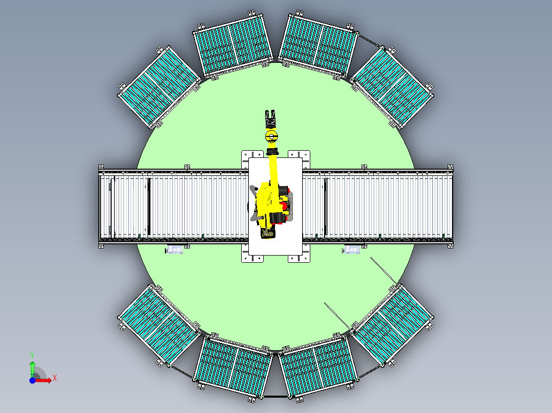 书本架机器人分拣工作站三维模型资料前视图