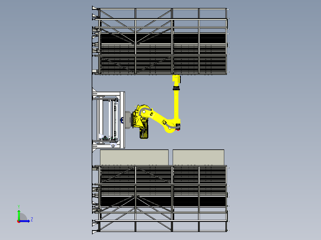 书本架机器人分拣工作站三维模型资料左视图