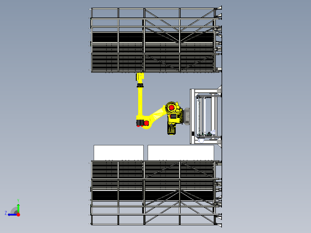 书本架机器人分拣工作站三维模型资料右视图