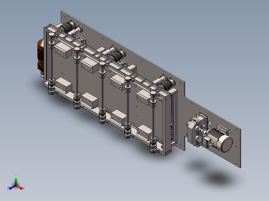 新型气囊升降式振动台（sw16可编辑+工程图）正等轴测图