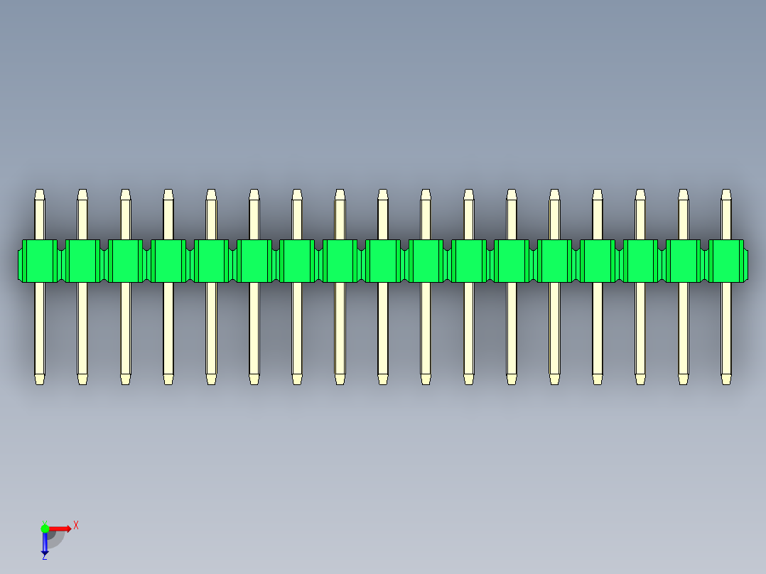 彩色公头100mil（2.54mm）系列-DS1021_green_1x17p_100mil_Type1_rev1.0俯视图