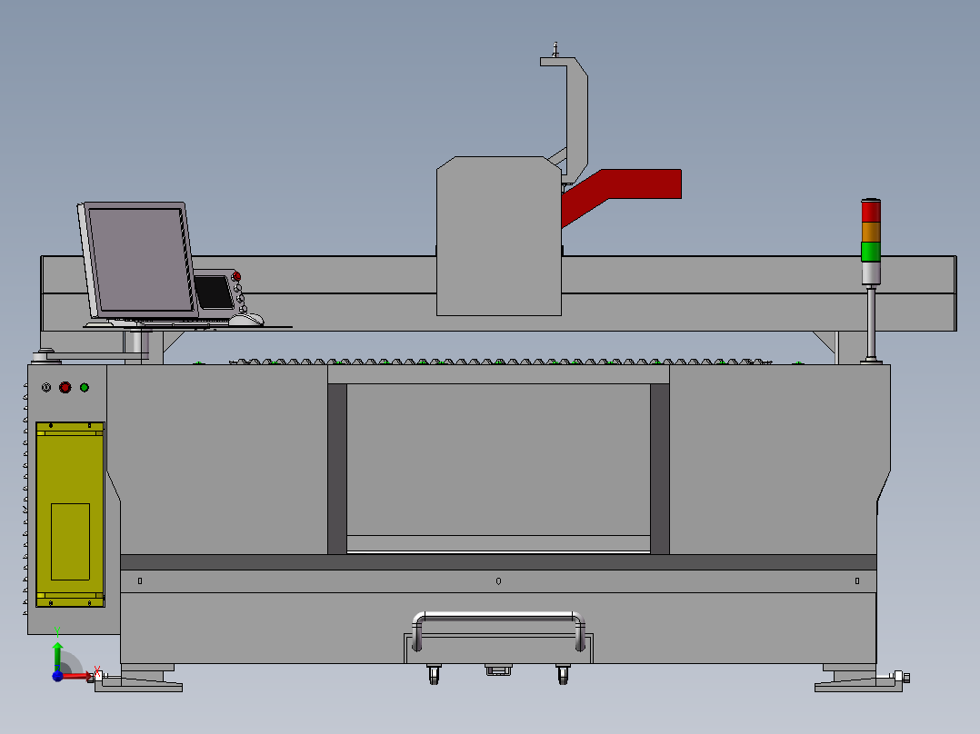 激光切割机3D图纸 自动化设备3D图纸3D模型前视图
