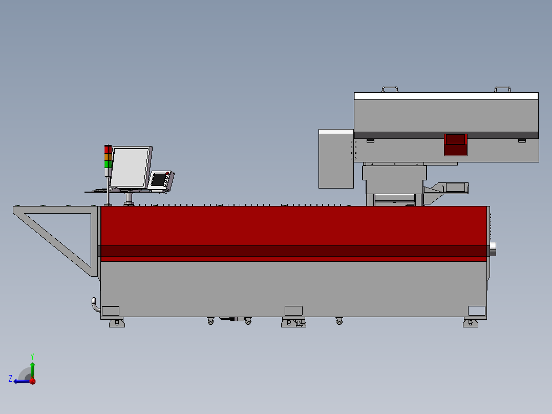 激光切割机3D图纸 自动化设备3D图纸3D模型右视图