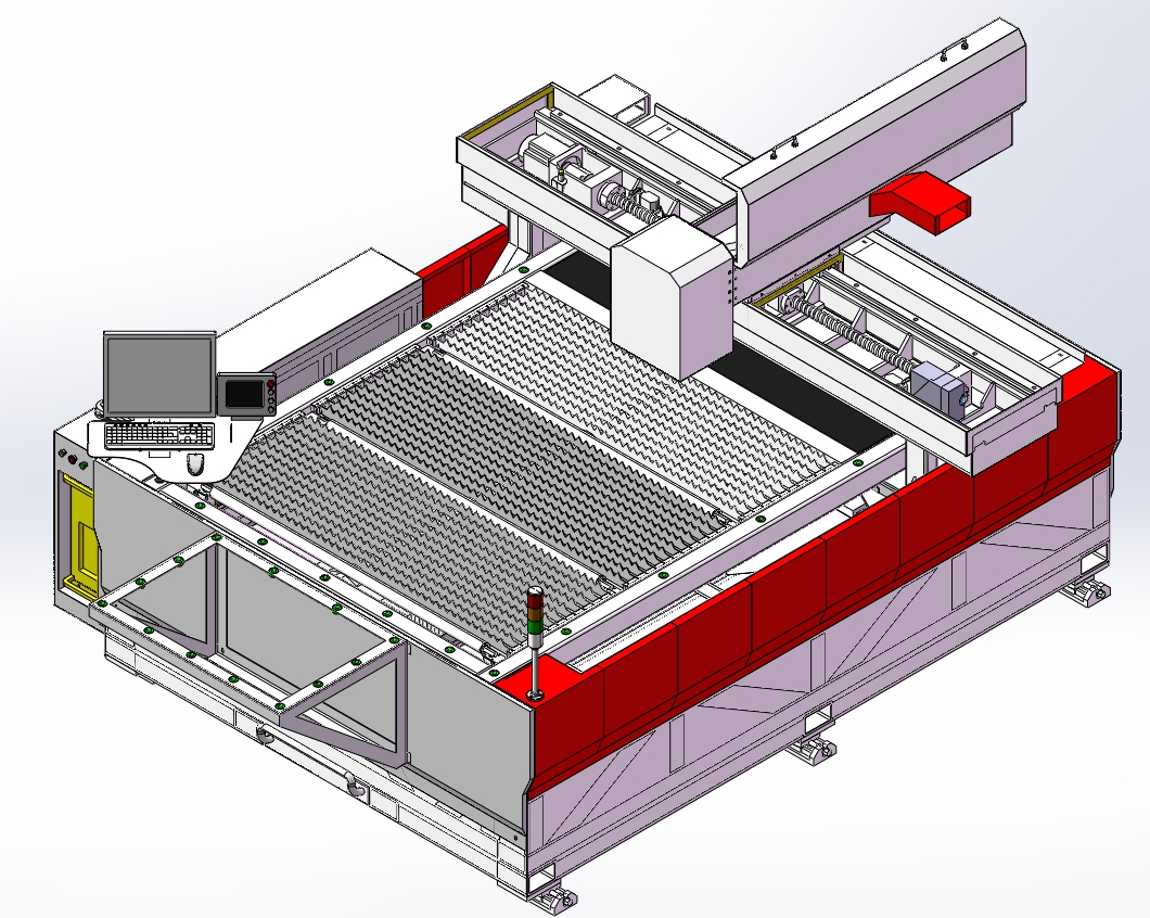 激光切割机3D图纸 自动化设备3D图纸3D模型