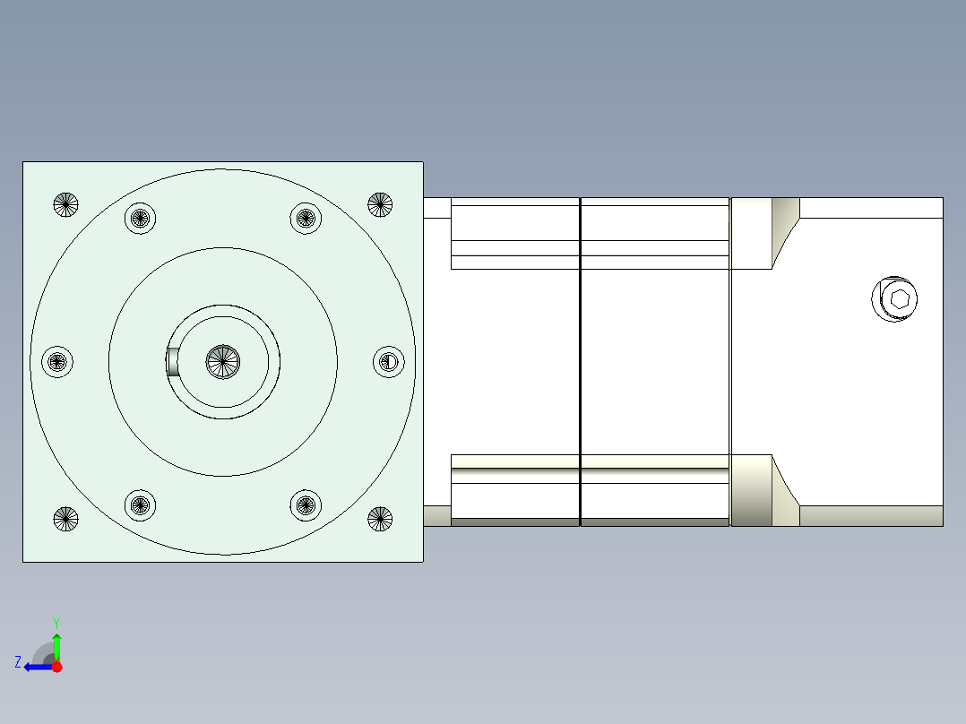 换向器PW140双轴 PGH115-L2 24-95-115-M6-8B.stp右视图