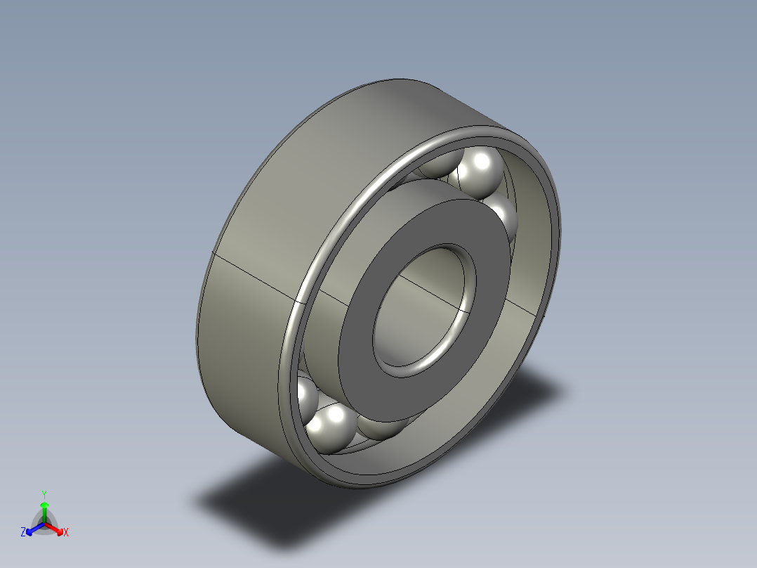 深沟球轴承6403正等轴测图
