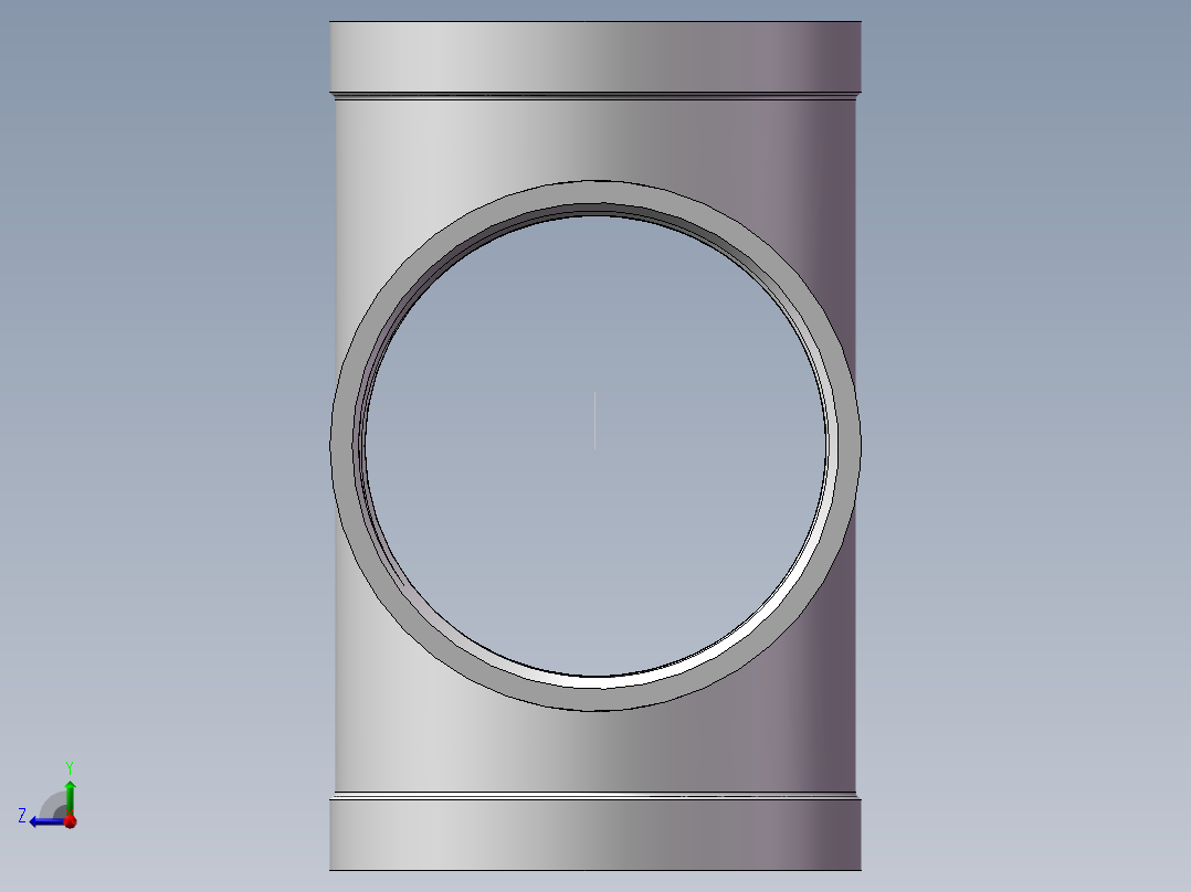 四通-等径内丝 DN80右视图