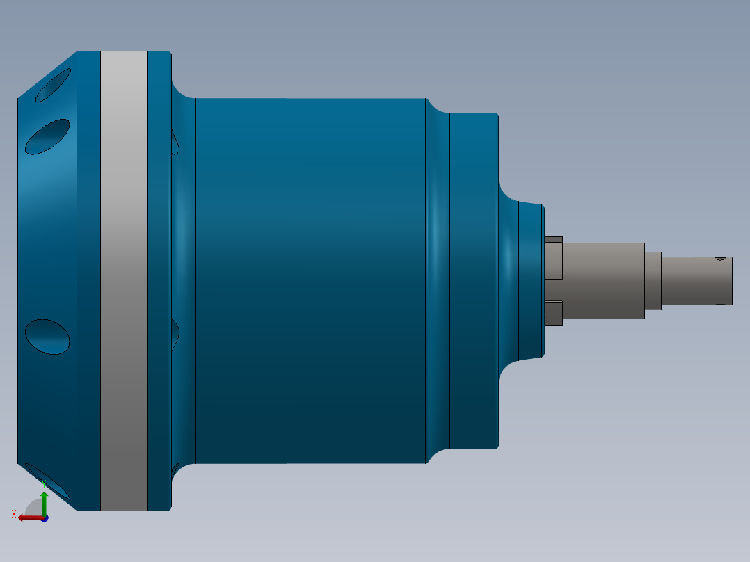 斜盘式轴向柱塞泵后视图