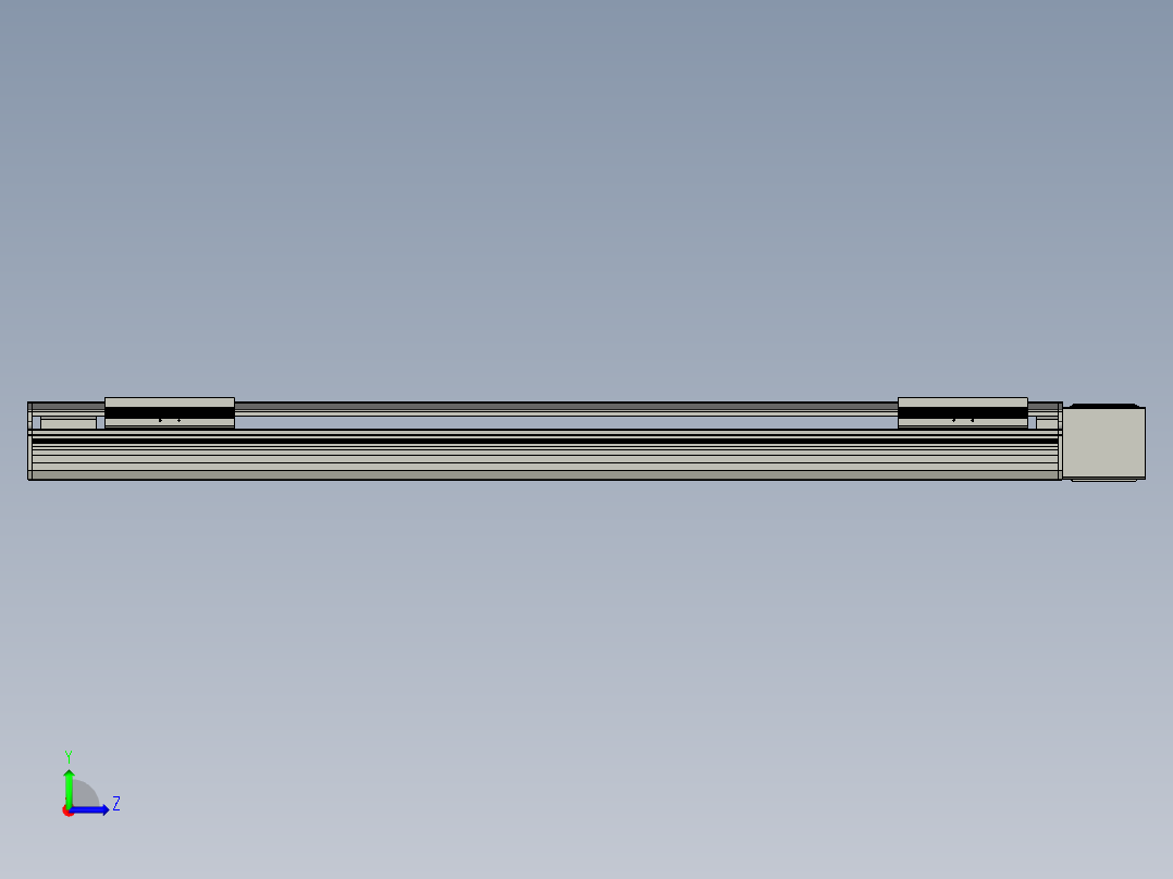 直线模组LHB17-L40-S900-L(B)设计图纸左视图