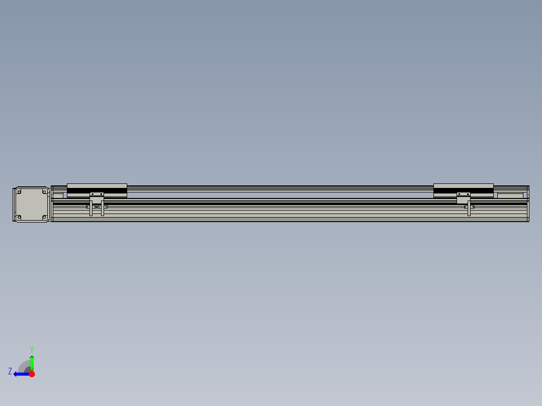 直线模组LHB17-L40-S900-L(B)设计图纸右视图